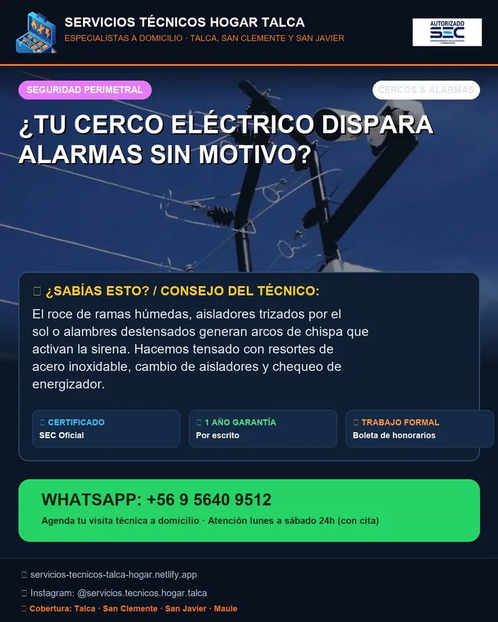 Pieza informativa sobre el cerco eléctrico que dispara alarmas sin motivo