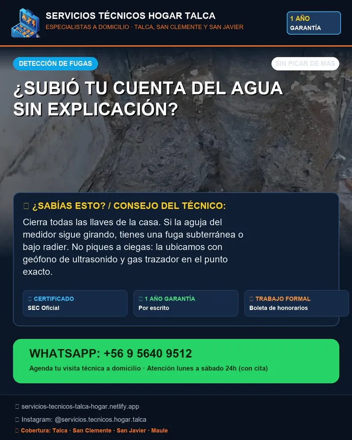 Pieza informativa sobre la cuenta del agua alta sin explicación