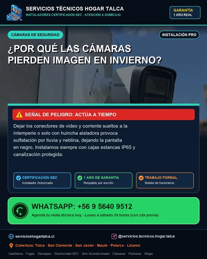 Anuncio educativo sobre por qué las cámaras pierden imagen en invierno