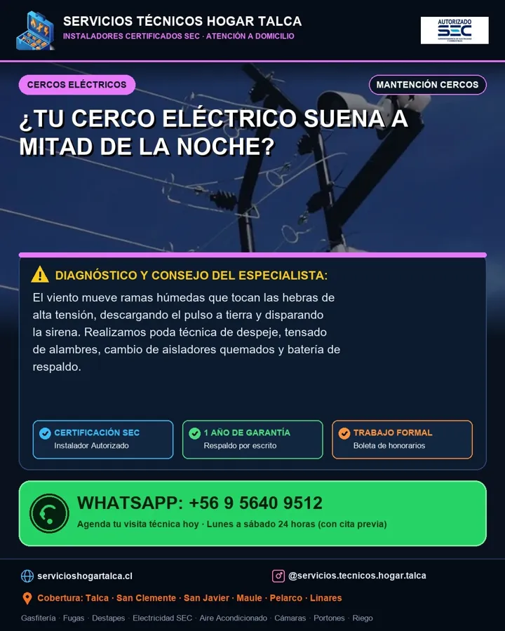 Anuncio educativo sobre el cerco eléctrico que suena de noche