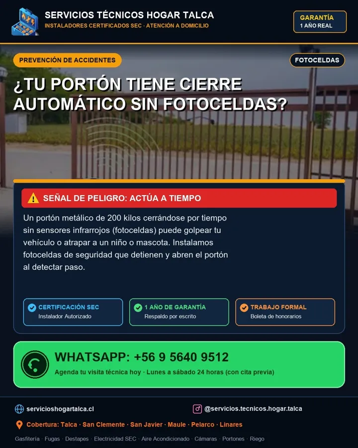 Fotoceldas de un portón eléctrico