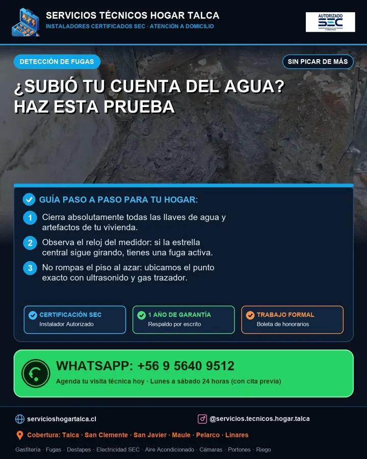 Anuncio educativo con la prueba del medidor de agua paso a paso