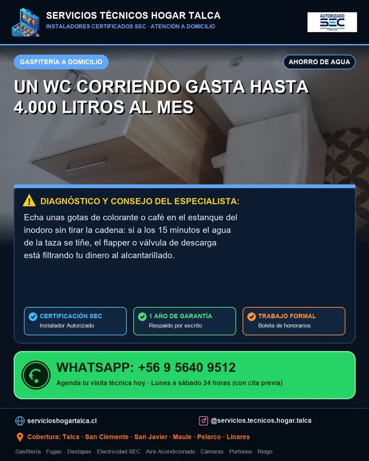 Anuncio educativo sobre el WC que corre en silencio